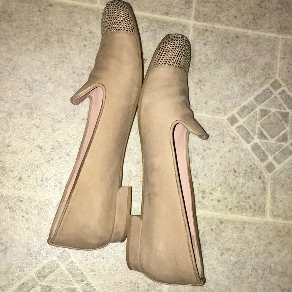 Stuart Weitzman Tan Std Cap Toe Real Suede Flats - image 6